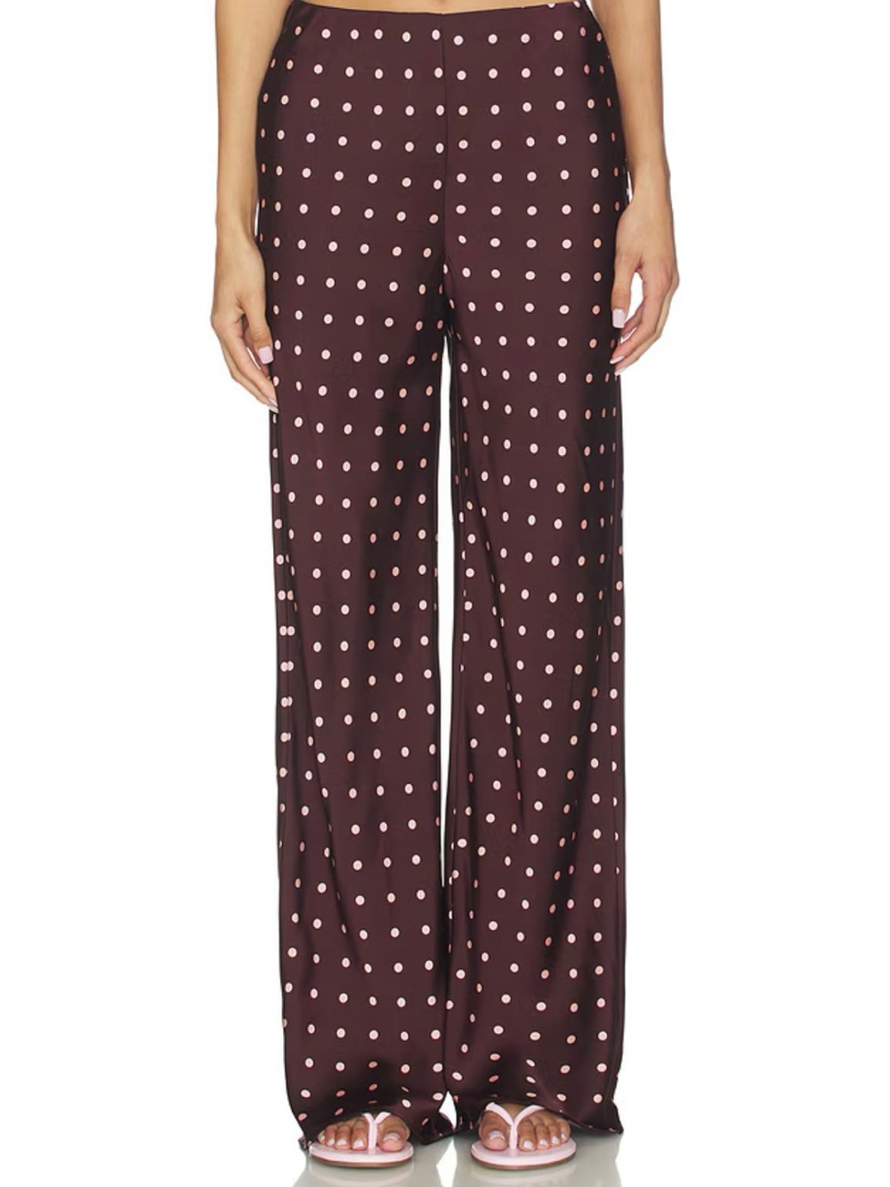 Madison the Label Red Giovanna Polka Dot Wide-Leg Pants